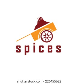 heap of spices in a dray