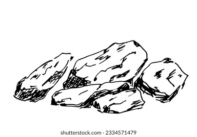 Heap stones cobbles 