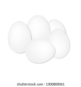 heap of white eggs on a white background- vector illustration