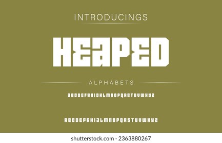 Heaped Sport Modern Italic Alphabet Font. Typography urban style fonts for technology, digital, movie logo design. vector illustration