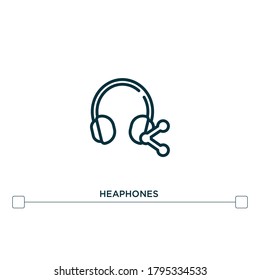 heaphones vector line icon. Simple element illustration. heaphones outline icon from sharing out concept. Can be used for web and mobile
