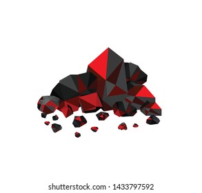 Heaps of glowing coal, hot embers
