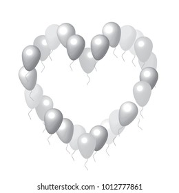 Hear with balloons white texture
