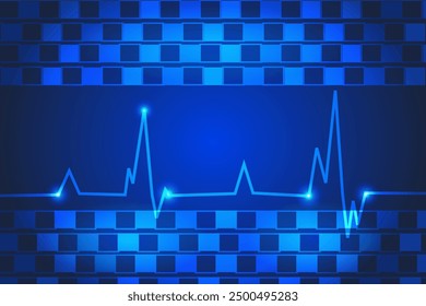 Fondo abstracto de la tecnología de línea de ritmo cardíaco.