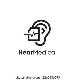 Hear medical data logo design vector