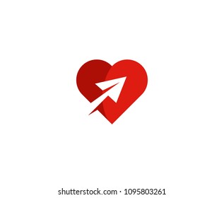Hear paper plane logo 