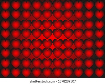 hear shape objects on vivid red and black gradient background texture space Saint Valentine sweaty concept illustration 