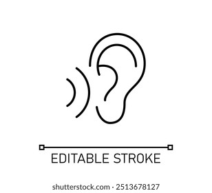 Escuchar la traducción Icono de trazo editable signo de Vector