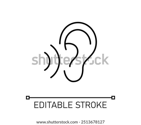 Hear translation Editable stroke icon vector sign