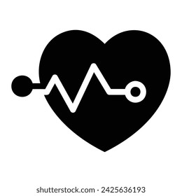 hearbeat Glyph Icon Background White