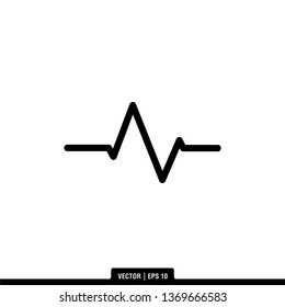 Hearbeat Pulse Icon Vector Illustration Logo Template
