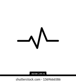 Hearbeat Pulse Icon Vector Illustration Logo Template
