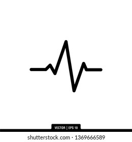 Hearbeat Pulse Icon Vector Illustration Logo Template
