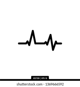 Hearbeat Pulse Icon Vector Illustration Logo Template
