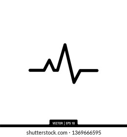 Hearbeat Pulse Icon Vector Illustration Logo Template
