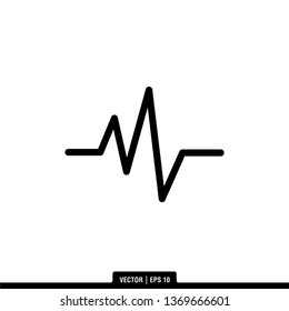 Hearbeat Pulse Icon Vector Illustration Logo Template
