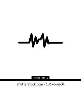 Hearbeat Pulse Icon Vector Illustration Logo Template

