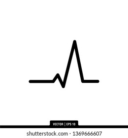Hearbeat Pulse Icon Vector Illustration Logo Template
