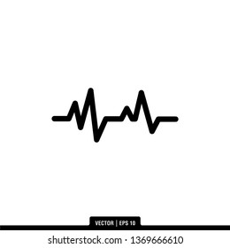 Hearbeat Pulse Icon Vector Illustration Logo Template
