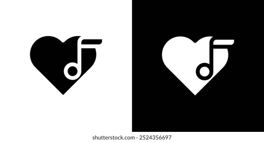 Icono de nota de corazón Ilustración de diseño de arte