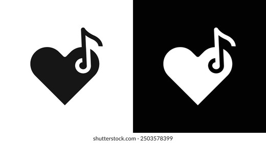 Heard heart note icon line art vector
