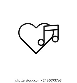 Heard heart note icon logo sign vector outline