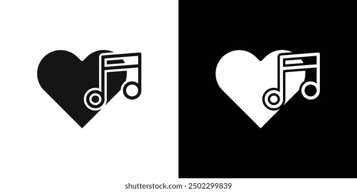 Heard heart note icon logo set vector