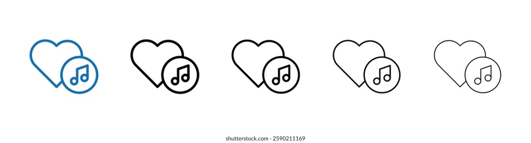 Heard heart note icon Outline vector logo for web ui