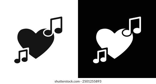 Heard heart note icon Symbol mark in filled style
