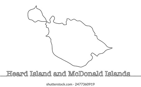 Heard Island and McDonald Islands. A small uninhabited archipelago in the southern Indian Ocean. A hand-drawn map for a variety of uses.