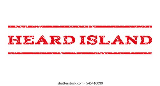 Heard Island watermark stamp. Text caption between horizontal parallel lines with grunge design style. Rubber seal stamp with unclean texture.