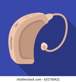 Hearing aid.Old age single icon in flat style vector symbol stock illustration web.