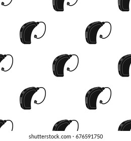 Hearing aid.Old age single icon in black style vector symbol stock illustration web.