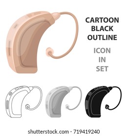 Hearing aid.Old age single icon in cartoon style vector symbol stock illustration web.