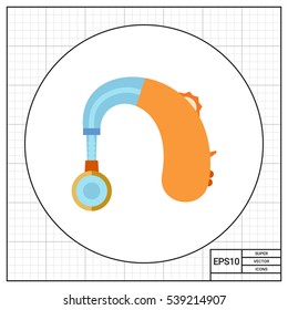 Hearing Aid apparatus, flat icon