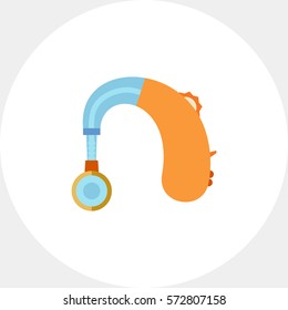 Hearing Aid apparatus, flat icon