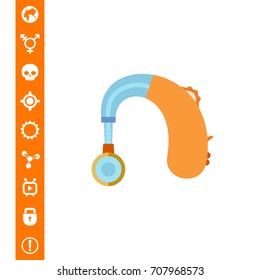 Hearing Aid apparatus, flat icon