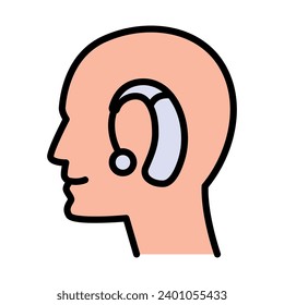 Hearing aid color icon vector. Hearing aid gadget sign. Simple style sign isolated on white background. Vector flat illustration.