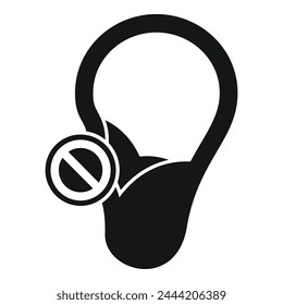Icono de dispositivo de audífono Vector simple. Silenciar la salud social. Audiología del estilo de vida sonoro
