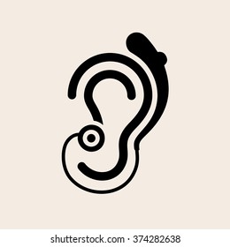 Icono de Oído de Ayuda Auditiva Ilustración vectorial