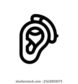 Hearing aid. Editable stroke vector icon.