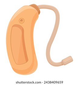 Hearing aid equipment icon cartoon vector. Models reception. Silence hear