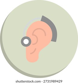 Ícone de estilo de círculo plano de aparelho auditivo