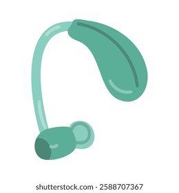 Hearing aid flat vector illustration. Hear impairment and deaf community concept.