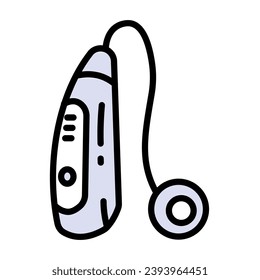 Hearing aid gadget icon vector. Hearing aid gadget color sign. Vector simple illustration