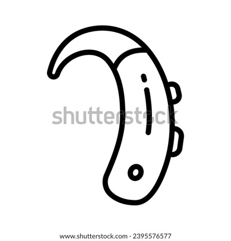 Hearing aid gadget line icon vector. Hearing aid gadget sign. Linear style sign isolated on white background. Vector simple illustration