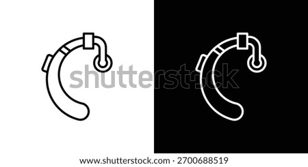 Hearing aid icon art Illustrations. premium line icons