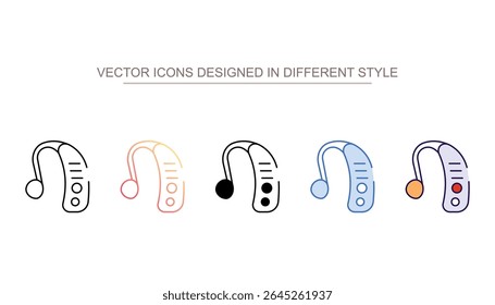 Design de ícone de aparelho auditivo com ilustração de estoque de fundo branco