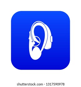 Hearing aid icon digital blue for any design isolated on white vector illustration