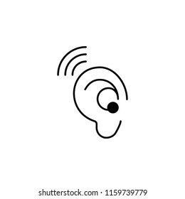 hearing aid icon. Element of disabled icon for mobile concept and web apps. Thin line hearing aid icon can be used for web and mobile